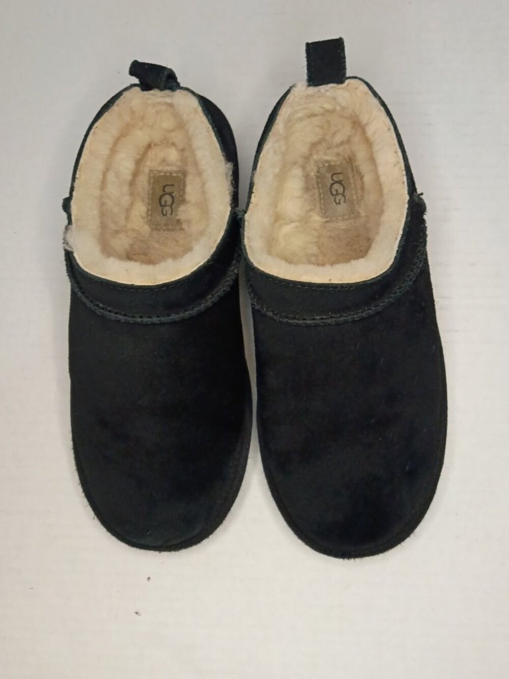 UGG Kids Classic Micro Black Suede Boots Size 4Y